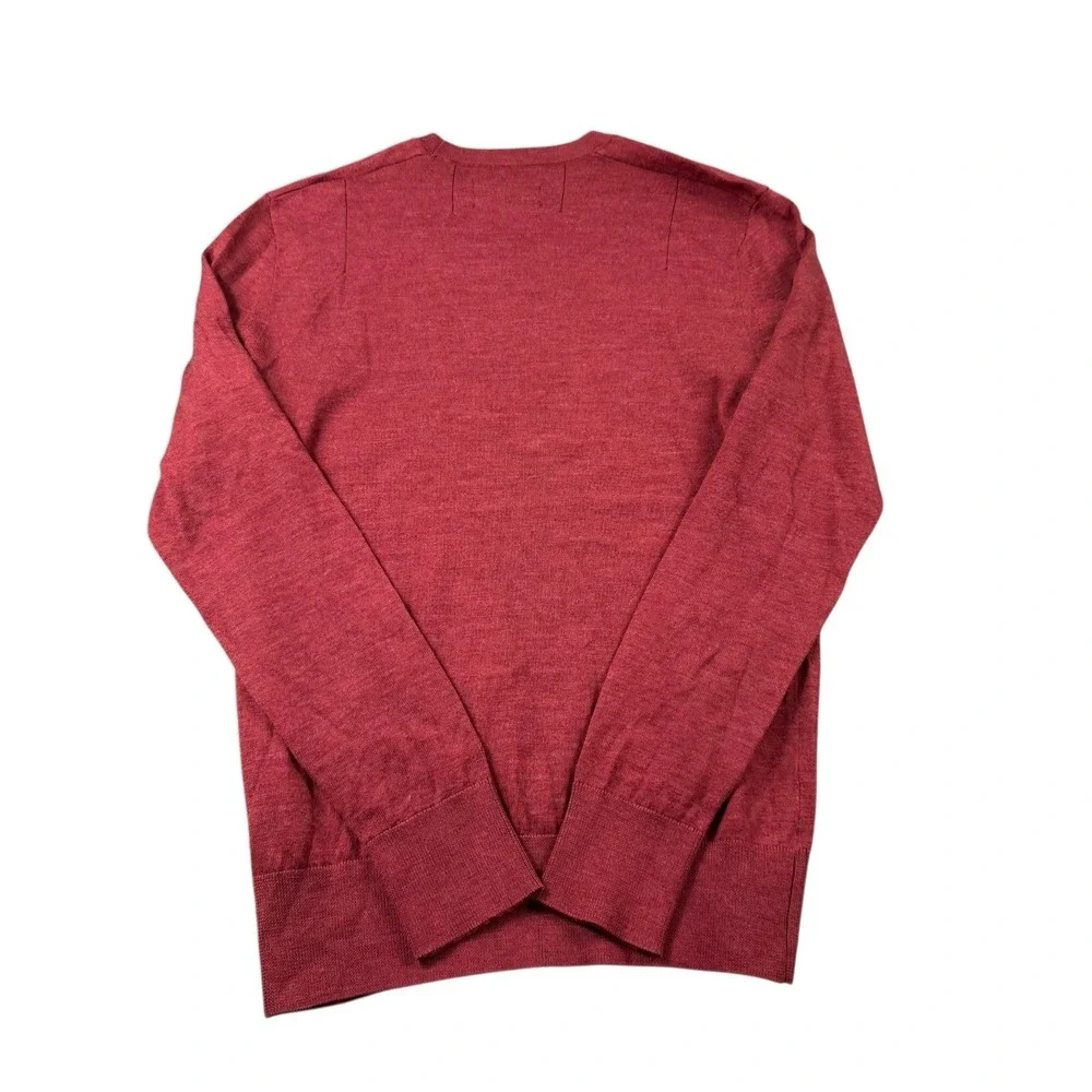 AllSaints Orange Mode Merino Wool Ram Logo Crewneck Sweater Mens Small MK129D